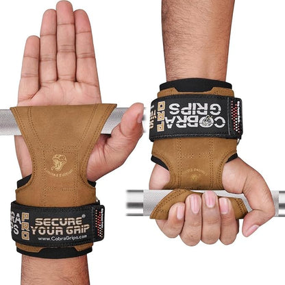 Cobra Grips PRO Weight Lifting Gloves Heavy Duty Straps Alternative with Power Lifting Hooks Padded Wrist Support for Deadlifts & Bodybuilding