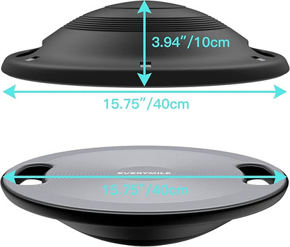 EVERYMILE Wobble Balance Board, Exercise Balance Stability Trainer Portable Balance Board with Handle for Workout Core Trainer Physical Therapy & Gym No-Skid Surface