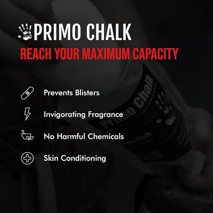 Primo Chalk 3oz. Cotton Pouch Chalk Ball: Loose Chalk for Weightlifting, Rock Climbing, & Gymnastics, Non-Toxic, Made in The USA, Superior Grip