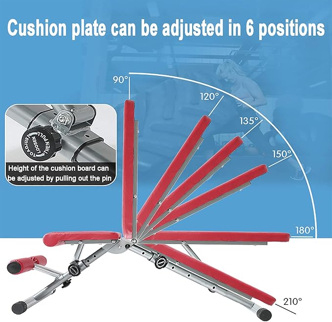 Adjustable Weight Bench Dumbbell Bench Incline Decline Workout Bench Foldable Sit Up Bench Home Gym Fitness Bench Bench Press for Men Full Body Exercise