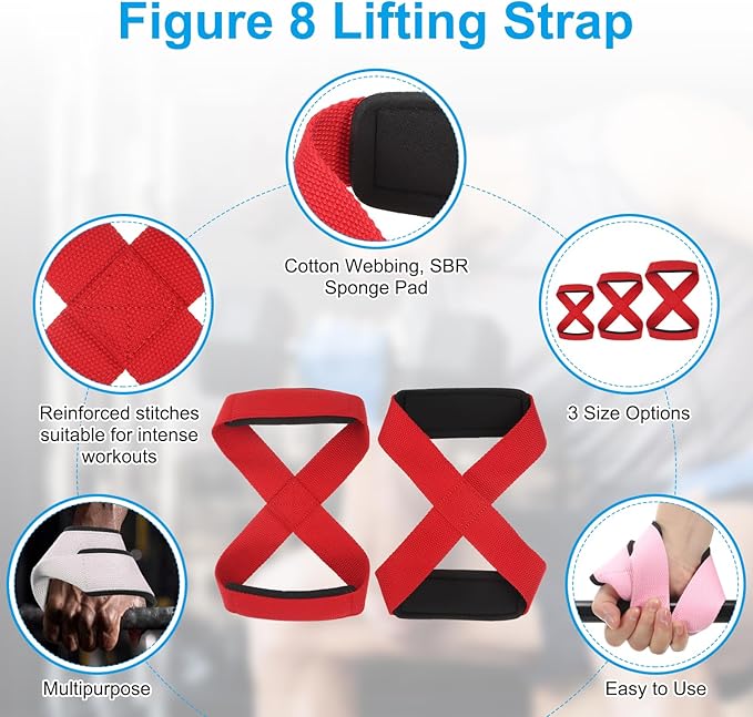 PATIKIL Figure Lifting Strap, Weightlifting Wrist Wraps Dead Lift Padded Grips for Fitness Power Strength Training