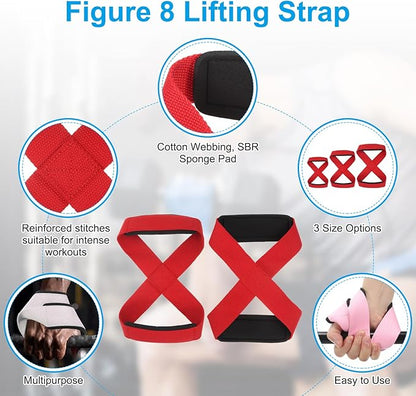 PATIKIL Figure Lifting Strap, Weightlifting Wrist Wraps Dead Lift Padded Grips for Fitness Power Strength Training