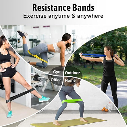 Resistance Bands Set for Men and Women, Pack of 5 Different Levels Elastic Band for Home Gym Long Exercise Workout – Great Fitness Equipment for Training