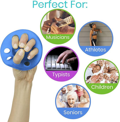 Vive Finger Exerciser Strengthener (3 Pack) - Hand Therapy Equipment for Grip Strength - Extensor Forearm Trainer Kit - Occupational Stretcher Balls for Fingers, Arthritis, Carpal Tunnel, Guitar