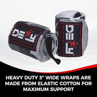 DEFY Fitness Wrist Wraps 18" Professional with Thumb Loops- Premium Quality, Strong Fastening Straps- Men & Women – Best for Weightlifting, Powerlifting,Strength Training