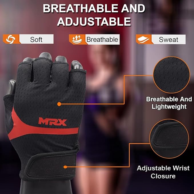 MRX Ladies Weight Lifting Gloves Women Fitness Training Exercise Glove Anti Slip Padded Shock-Absorbing Extra Grip Crossfit Multi Colors