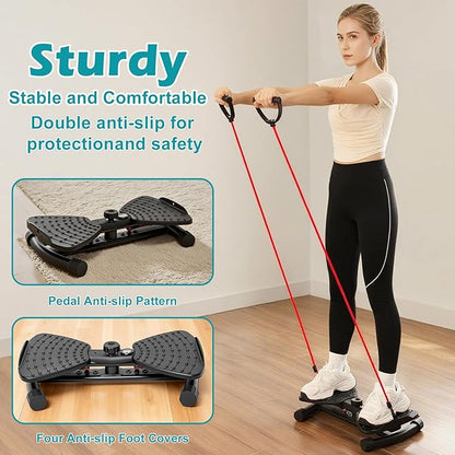 Waist Twister Machine, Adjustable Exercise Twist Board for Women Men, Noiseless Ab Twister for Home Gym Equipment, 330 lbs Capacity with Timer, Reps, Calories with Digital Display