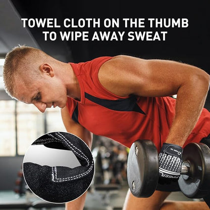 Full Finger Workout Gloves Weight Lifting Touchscreen for Men Women with Padding, Full Hand Gym Exercise Gloves Male Female, Non Slip Fitness Gloves Extra Grip for Cycling Climbing Hiking