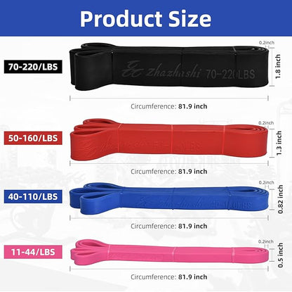 Resistance Band Set, 81.9 Inch Circumference Pull Up Assist Bands with Storage Bag, Camouflage Workout Bands for Powerlifting, Stretching, WOD & Strength Training, Unisex Fitness