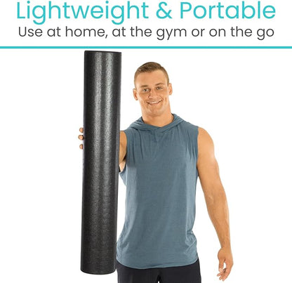 Vive High Density Foam Roller (36 inch) - Large Foam Roller for Exercise, Physical Therapy, Yoga, Pilates, Stretching - Pain Relief Massager for Trigger Point, Deep Muscle Massage, Myofascial Release
