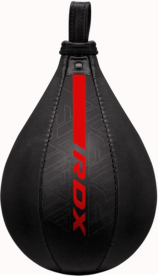 RDX Speed Bag Boxing Ball, Maya Hide Leather Dodge Striking Target with Additional Bladder, MMA Muay Thai Punching Workout Kicking Martial Arts Training Home Gym Exercise Speedball