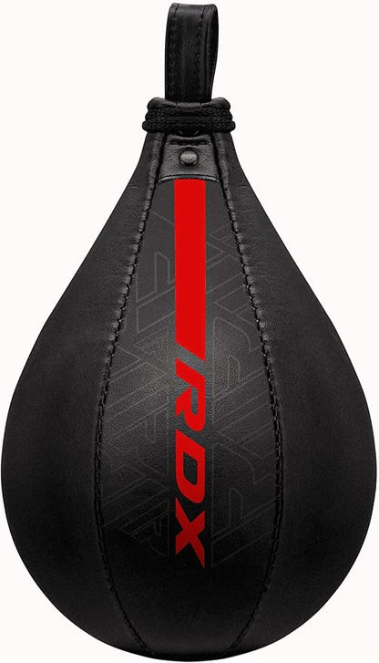 RDX Speed Bag Boxing Ball, Maya Hide Leather Dodge Striking Target with Additional Bladder, MMA Muay Thai Punching Workout Kicking Martial Arts Training Home Gym Exercise Speedball
