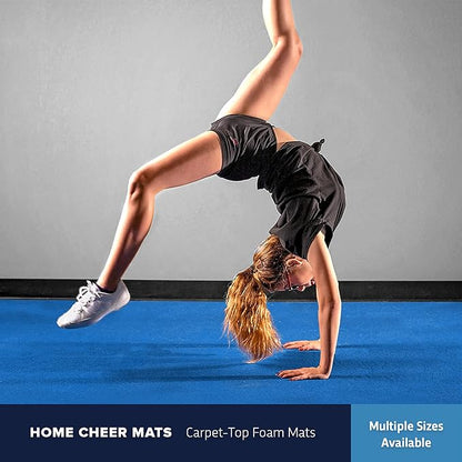 FlooringInc's Rollout Carpet Top Cheer Mat, Perfect as a Gymnastics Mat, Tumbling Mat or Portable Cheerleading Gym Mats for Home Workouts and Practice