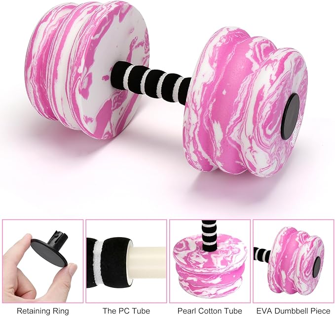 Aquatic Exercise Dumbbells, Water Dumbbells, 2PCS Foam Barbells for Men Women Water Workouts
