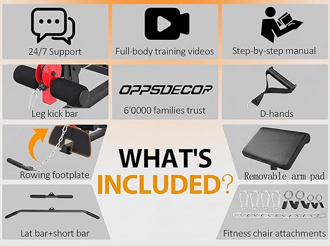 OPPSDECOR 3.0 Home Gym Equipment, All in One Workout Station with Pulley System & Seated Rowing, Multifunctional Home Gym Exercise Equipment for Full Body Strength Training Upgraded 2026