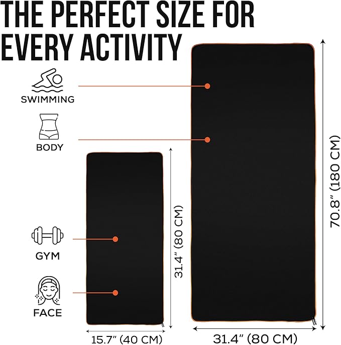 illusion Small Microfiber Gym Towels for Men and Women Active Sports (32" L x 16''W)-Lightweight Quick Dry Gym Towel for Sweat-Workout Towels Ideal for Yoga, Camping, Running, and Outdoor Activities