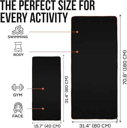 illusion Small Microfiber Gym Towels for Men and Women Active Sports (32" L x 16''W)-Lightweight Quick Dry Gym Towel for Sweat-Workout Towels Ideal for Yoga, Camping, Running, and Outdoor Activities