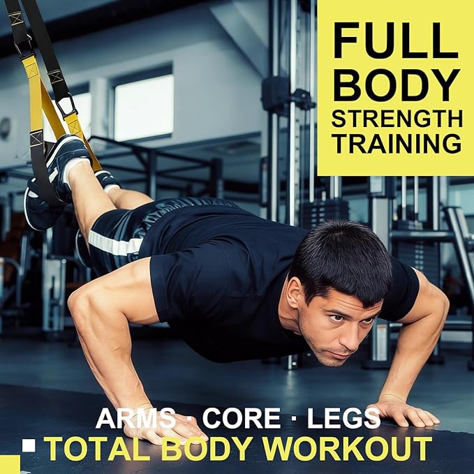Home Resistance Training Kit, Resistance Trainer Exercise Straps with Handles Portable Home Gym System for Full Body Workout, Strength Training & HIIT