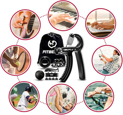 FitBeast Grip Strengthener Forearm Strengthener Hand Grips Strengthener Kit - 5 Pack Adjustable Resistance