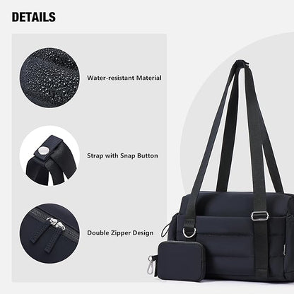 ROULENS Small Gym Bag for Women 2 Set Mini Gym Duffle Bag with Wet Compartment and Coin Wallet, Gym Tote Bag for Workout/Sport/Travel