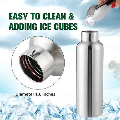 10 Pack Reusable Stainless Steel Water Bottle Bulk Double Wall Insulated Sports Water Bottle with Handle and Vacuum Seal Leakproof Lid for Sports Cyclists Hiking Gym Camping Gift(Silver,25 oz)