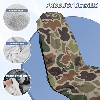 Bulopul Duck Hunting Camo Car Seat Towel Cover After Gym Workout Running Swimming Automotive Accessories for Girly Women Non-Slip Sweating Car Seat Cover