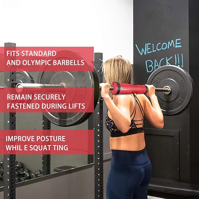Barbell Pad Squat Pad for Squats—Squat Bar Pad—Great for Weightlifting,Lunges and Hip Thrusts—Foam Sponge Pad—Fit Standard and Olympic Bars Perfectly