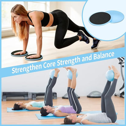Pilates Essentials Kit for Home Women, Pilates Equipment for Workouts, 6 Fabric Resistance Bands, 12 Inch Magic Circle Yoga Ring, Mini Exercise Ball, Great Exercise Accessories