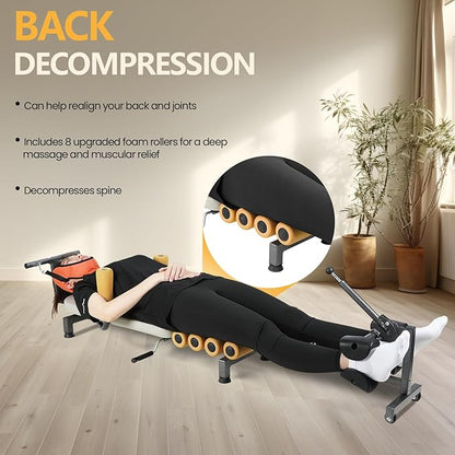 Ab Workout Bench, Adjustable Ab Crunch Machine for Home Gym - Multi-Functional Foldable Sit Up Bench with Preacher Curl Pad & Resistance Bands, Heavy-Duty Exercise Equipment for Arm/Back