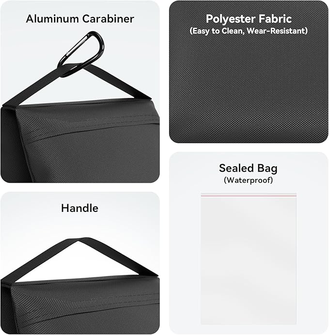 4 Pack Sandbags with 8 Bags & 4 Hooks, Heavy Duty Weight Bags for Stabilizing Stands, Photo Studio Equipment, Tripod, Backdrop Support, Canopy, Tent Base (Empty Sand Bags)