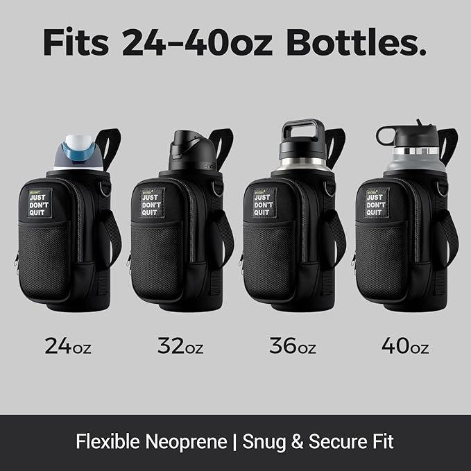 Magnetic Water Bottle Holder for Steel Gym Equipment, Hands-Free Bottle & Phone Carry for Training Sessions, Fits 24–40 oz Bottles, Neoprene Crossbody Carrier Bag