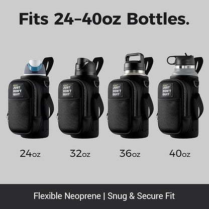 Magnetic Water Bottle Holder for Steel Gym Equipment, Hands-Free Bottle & Phone Carry for Training Sessions, Fits 24–40 oz Bottles, Neoprene Crossbody Carrier Bag