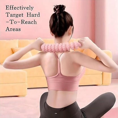 Muscle Roller Stick, 10 Rollers, 180-Degree Bendable Design, Fascia Massage Tool for Legs and Back Recovery