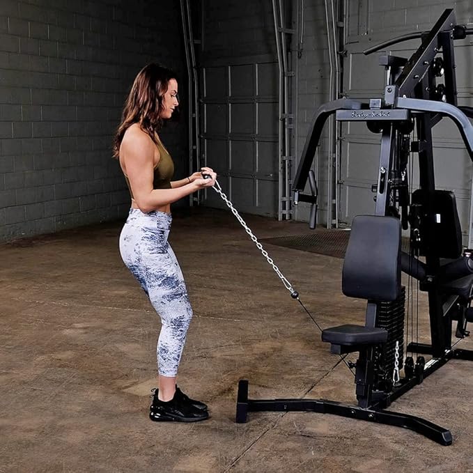 Body-Solid (EXM2500B/310) Multi-Station Home Gym Machine, Arm & Leg Strength Training Functional Exercise Workout Station, 310lbs. Black Weight Stack Without Leg Press