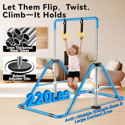 Kids Gymnastics Bar Gymnastic Equipment for Home Adjustable Height Gymnastic Training Bar Gymnastic Stuff for 3-7 Years Old Girls