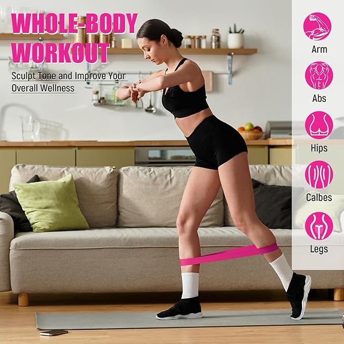 DEEKIN 20 Pcs Resistance Bands Resistance Loop Exercise Bands Exercise Equipment Elastic Drag Ring for Women and Men Home Fitness, Gym, Yoga