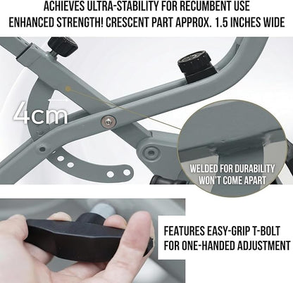 BARWING Stationary Exercise Bike for Home Workout, 5 IN 1 Foldable Indoor Cycling Bike for Seniors, 350LB Capacity, 16-Level Magnetic Resistance, Seat Backrest Adjustments