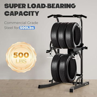 Power Tower Pull Up Dip Station, Heavy Duty Pull Up Station Dip Bar Station Multi-Function Home Gym Strength Training Fitness Equipment 500LBS