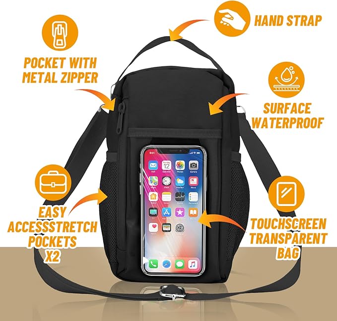 Magnetic Gym Water Bottle Bag with Strong Magnet Holder for Men and Women, Small Carrying Pouch for Phone Keys and Earbuds, Secure Metal Attachment for Gym and Sports Use