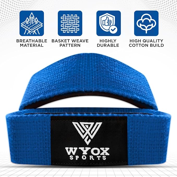 WYOX Figure 8 Weight Lifting Straps for Weightlifting Heavy Duty Deadlifting Workout Straps | Wrist Wraps Gym Equipment Gear Men Women PAIR