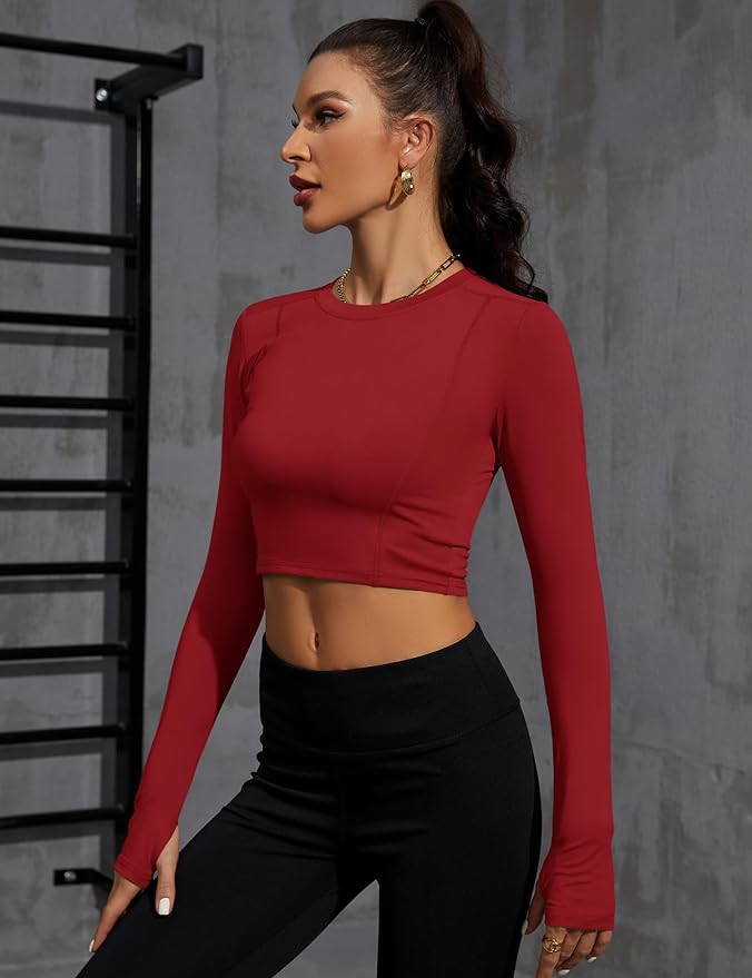 Loovoo Women Workout Shirts 1/2/3 Pack Athletic Compression Tee Dry Fit Yoga Gym Basic Tops