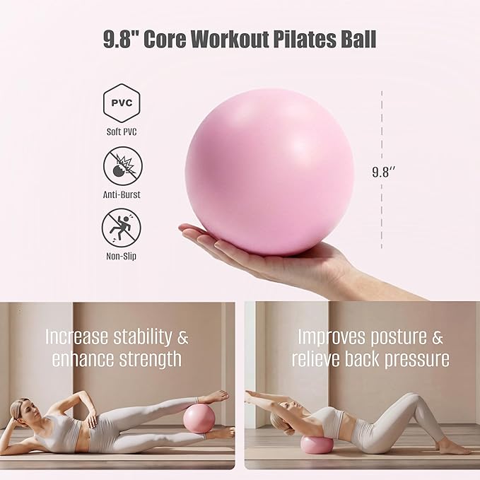 Pilates Kit with Rep Counter Ring for Home Workouts, Includes Pilates Ball, Resistance Bands & Grip Socks, Full Body Workout Set for Women, Beginner-Friendly