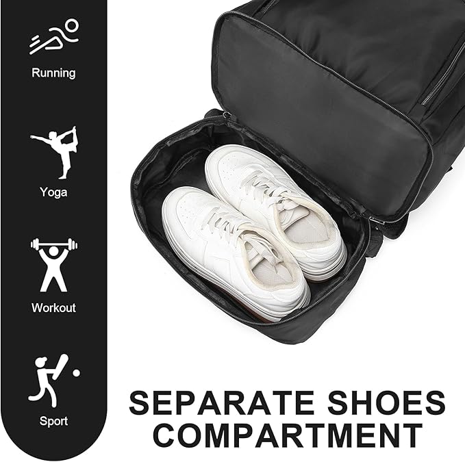 seyfocnia Gym Backpack for Men,Gym Bag with Shoe Compartment Lightweight Travel Workout Sports Backpack with USB Charging Port