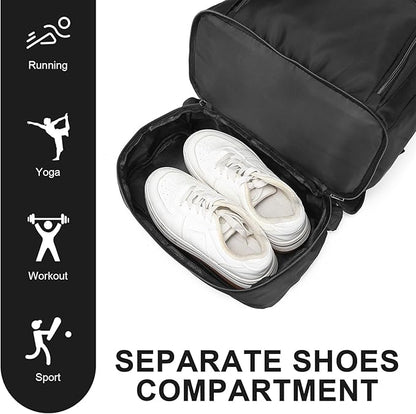 seyfocnia Gym Backpack for Men,Gym Bag with Shoe Compartment Lightweight Travel Workout Sports Backpack with USB Charging Port