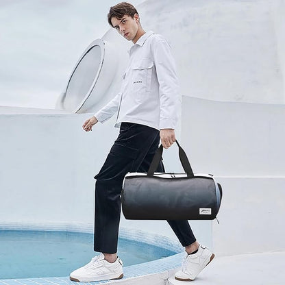 BE SMART Waterproof Mens Gym Bag with Shoe Compartment, Duffle Bag with Wet Pocket for Men, Lightweight Sport Carry On Duffel Bag for Travel, Sports, Fitness & Workout(Black Gradient)