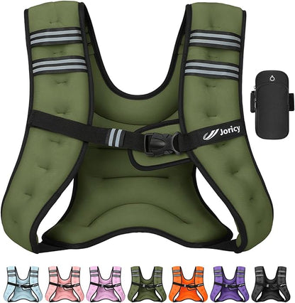 Weighted Vest Woman 5lb/8lb/10lb/12lb/15lb/20lb/25lb/30lb Weight Vest for Women Men, Rucking Vests with Reflective Stripe for Running Workout Walking Strength Training Weight Loss Fitness Weightlifting