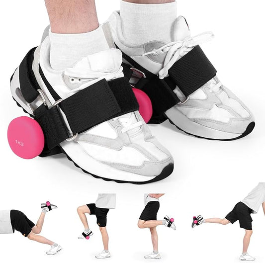 Adjustable Ankle Weights for Men & Women, Dumbbell Foot Attachment 2-Pack, Monkey Feet Ankle Workout Straps for Gym Trainer & Beginners, Dumbbell Foot Strap for Fitness Training