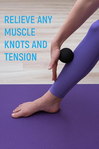 Massage Lacrosse Balls for Deep Tissue Relief - Trigger Point Therapy Ball Set for Plantar Fasciitis, Myofascial Release for Back, Shoulder, Foot - Massage Ball Roller - 2 Pack (Night Black)