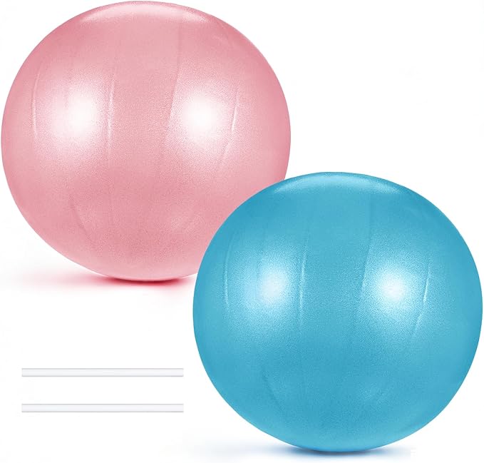Grevosea Pilates Ball 9 Inch, 2 Pack Small Exercise Balls Workout Ball for Yoga Core Training Physical Therapy Stability Barre Stretchin