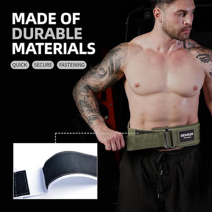 Durable Weight Lifting Belt, 4'' Wide Gym Belt for Bodybuilding, Powerlifting, Squats, Deadlift - Provides Lumbar Support & Stability for Men & Women